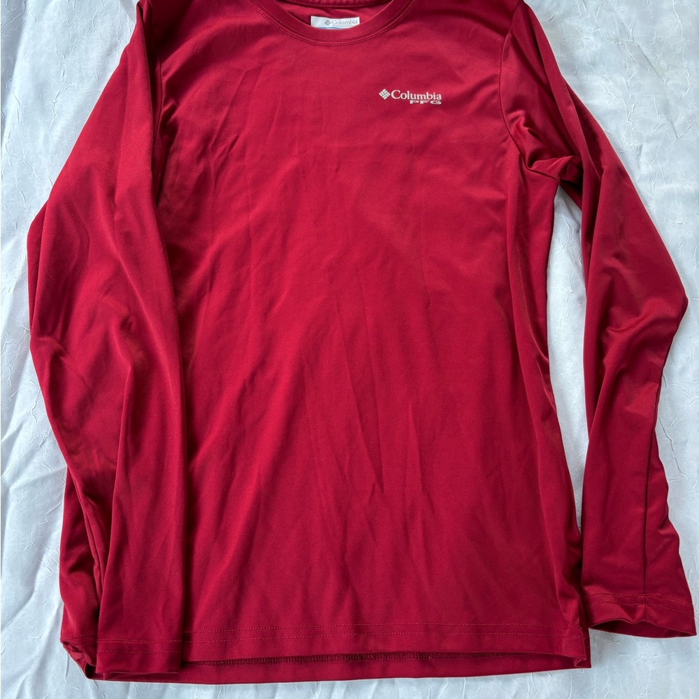 Columbia maroon Long Sleeve Shirt